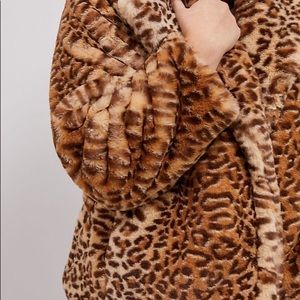 Anthropologie faux fur leopard print jacket!
